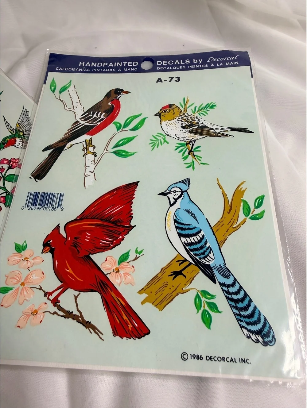 1986 1992 Vintage Decorcal SongBird Hummingbird Water Transfer Decals